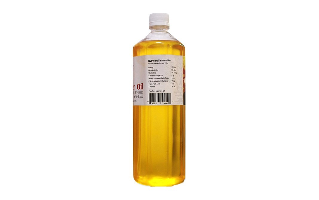 Indic Wisdom Edible Safflower Oil Virgin & Cold Pressed   Plastic Bottle  1 litre